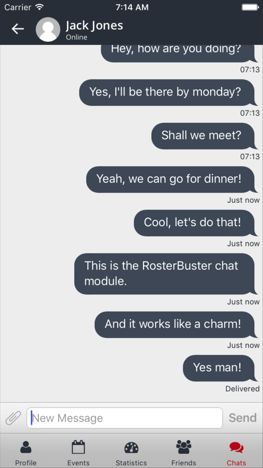 Crew chat conversation