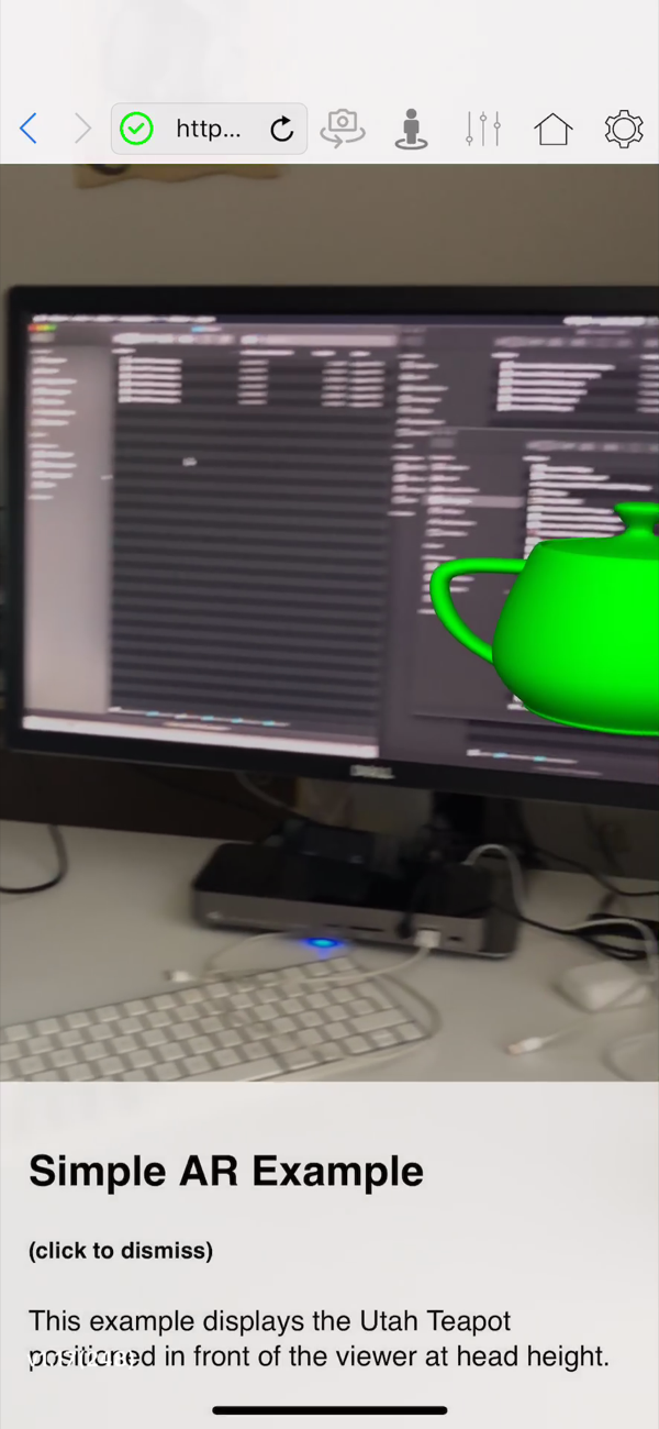The same example from another angle, the teapot half out of frame as the camera moves in